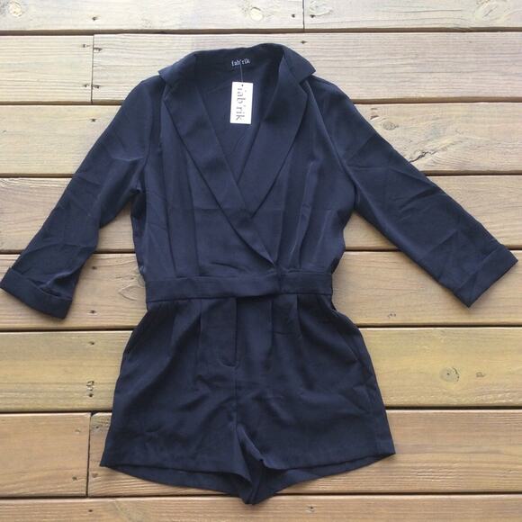 fab'rik Pants - NWT Boutique Fab'rik Black 3/4 Sleeve Romper